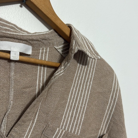 Adyson Parker cream white striped button up cropped shirt - Picture 4 of 9